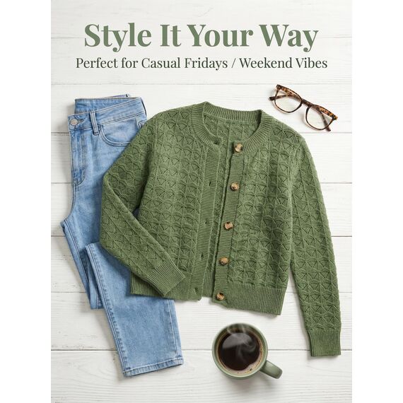 Enjyam Damen Strickjacke Langarm Elegant Kurz Cardigan mit Knöpfe Rundhals Leichte Trachtenjacke zum Top Kleid