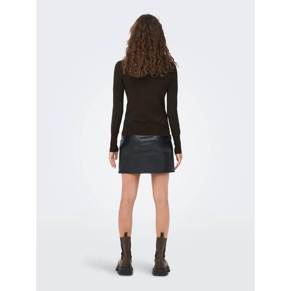 ONLY Damen Onlvenice Lifel/S Roll Knt Noos Pullover, Hot Fudge, XS EU