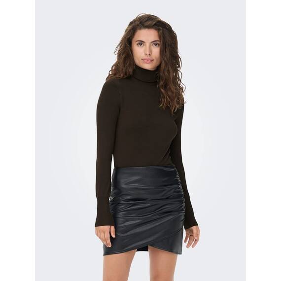 ONLY Damen Onlvenice Lifel/S Roll Knt Noos Pullover, Hot Fudge, M EU