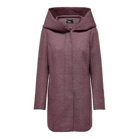 ONLY Damen Mantel Sedona Jacke mit großer Kapuze 15142911 Rose Brown Black/Rose Smoke, Größe S