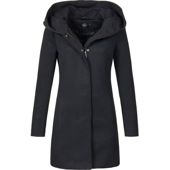 ONLY Damen Mantel Jacke Sedona Light Coat Parka Übergang Frühling (S, schwarz (Black))
