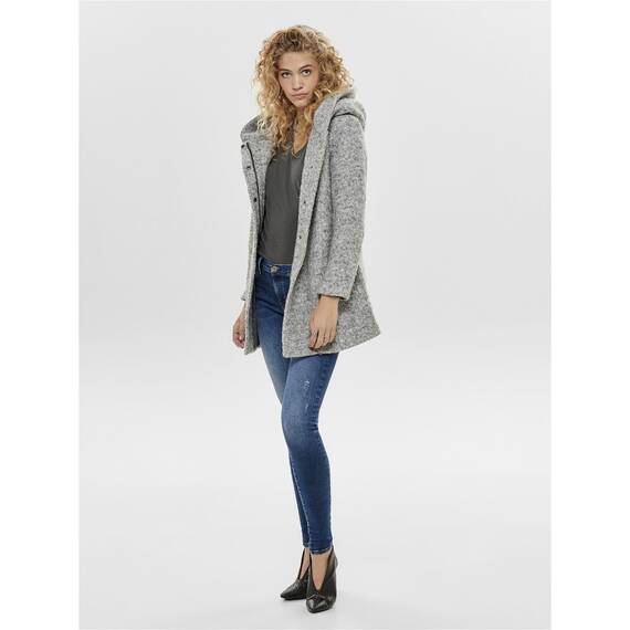 ONLY Damen Onlsedona Boucle Wool Coat Otw Noos Mantel, Light Grey Melange, M EU