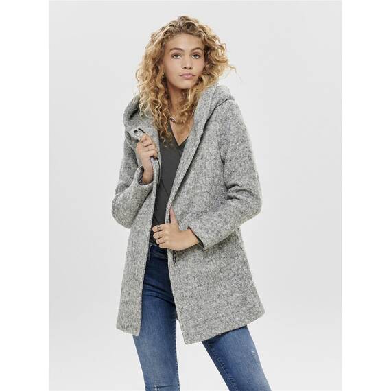 ONLY Damen Onlsedona Boucle Wool Coat Otw Noos Mantel, Light Grey Melange, S EU