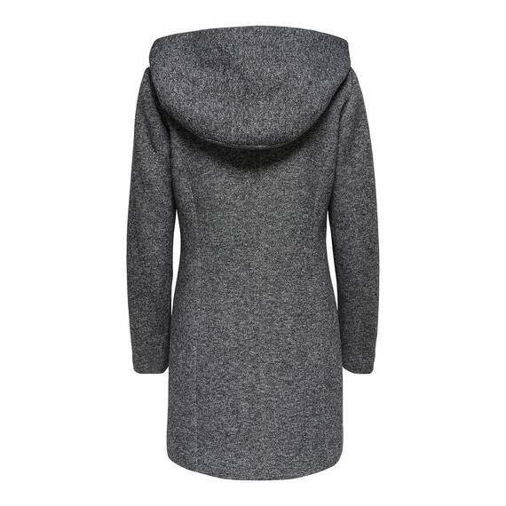 ONLY Damen klassischer Mantel OnlSedona Coat Übergangs-Jacke Kapuze Einfarbig, Farbe:Dunkelgrau, Größe:XS