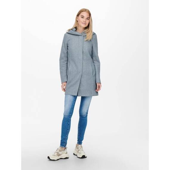 ONLY Women's ONLSEDONA Light Coat OTW NOOS Mantel, Blue Fog/Detail:Melange, L
