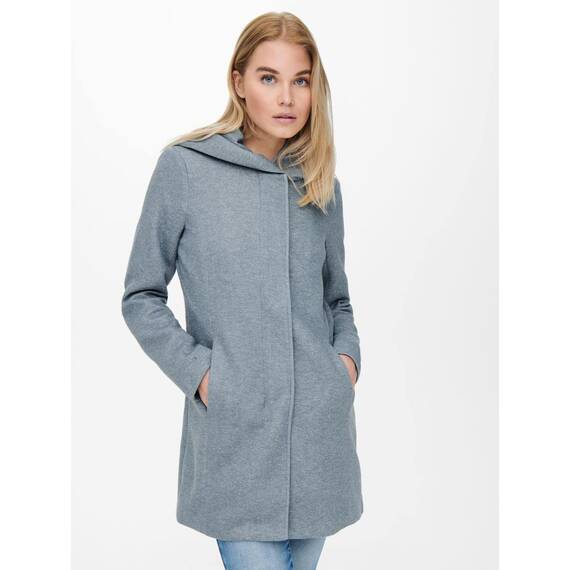 ONLY Women's ONLSEDONA Light Coat OTW NOOS Mantel, Blue Fog/Detail:Melange, L