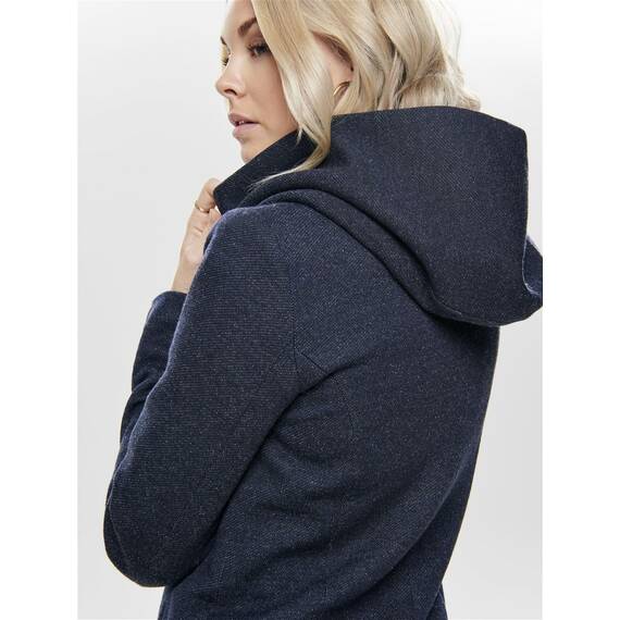 ONLY Damen Wollmantel Mantel 15142911, Gr. 40 (Herstellergröße: L), Blau (Night Sky Detail:Melange)