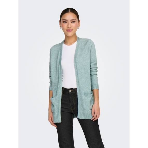 ONLY Damen Onllesly L/S Open Cardigan KNT Noos Strickjacke 15174274 ,Gray Mist ,S