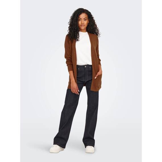 ONLY Damen Onllesly L/S Open Cardigan KNT Noos Strickjacke 15174274 ,Tortoise Shell/Detail:w. Melange ,XS