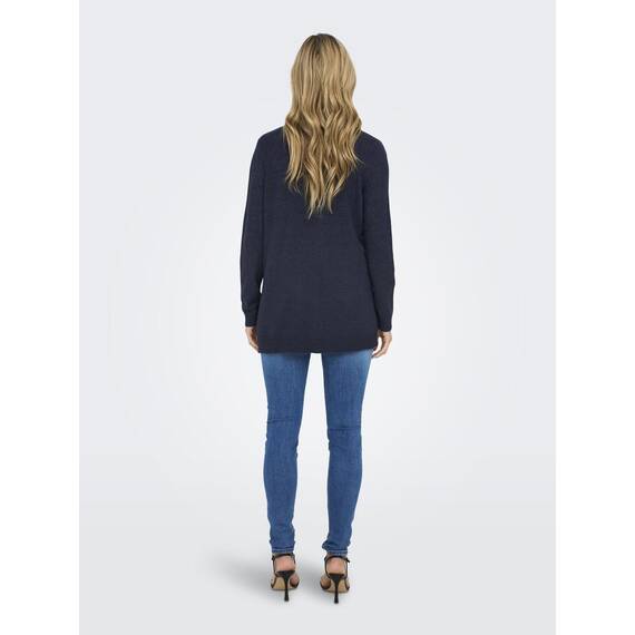 ONLY Damen ONLLESLY L/S Open Cardigan KNT NOOS Strickjacke, Total Eclipse/Detail:W. Melange, S