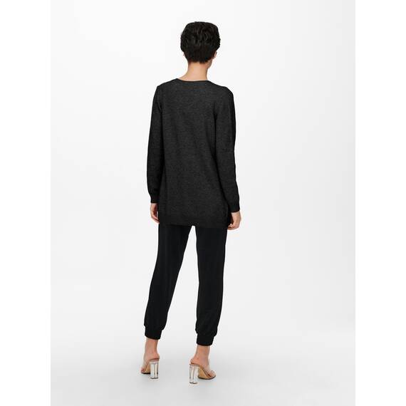 ONLY Damen Onllesly L/S Open Cardigan KNT Noos Strickjacke 15174274 ,Dark Grey Melange/Detail:w. Melange ,XS