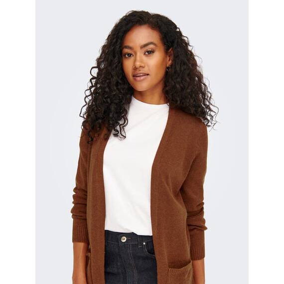 ONLY Damen Onllesly L/S Open Cardigan KNT Noos Strickjacke 15174274 ,Tortoise Shell/Detail:w. Melange ,XS
