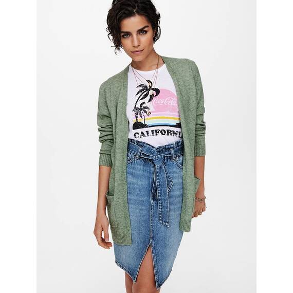 ONLY Damen Onllesly L/S Open Cardigan KNT Noos Strickjacke 15174274,Mist Green/Detail:Melange,XS