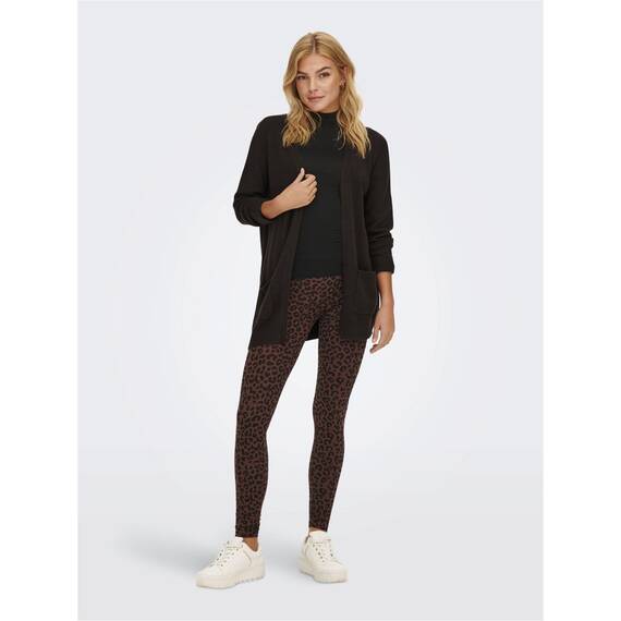 ONLY Damen Onllesly L/S Open Cardigan KNT Noos Strickjacke, Black Coffee, S EU
