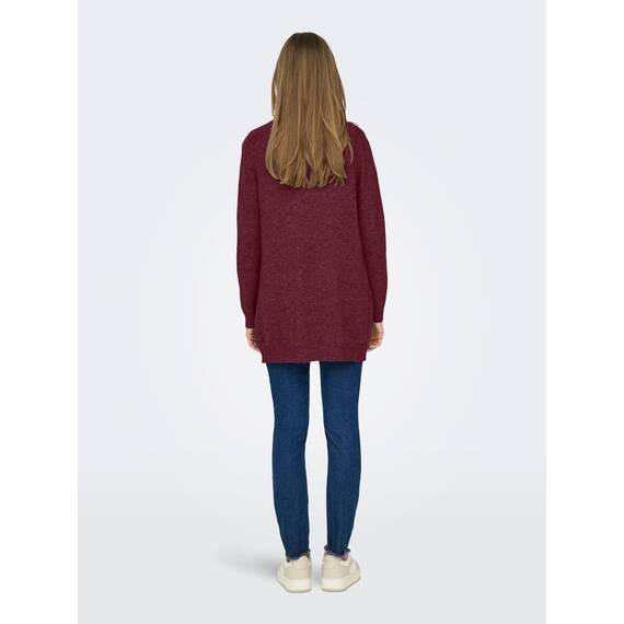 ONLY Damen Onllesly L/S Open Cardigan KNT Noos Strickjacke 15174274 ,Zinfandel ,S