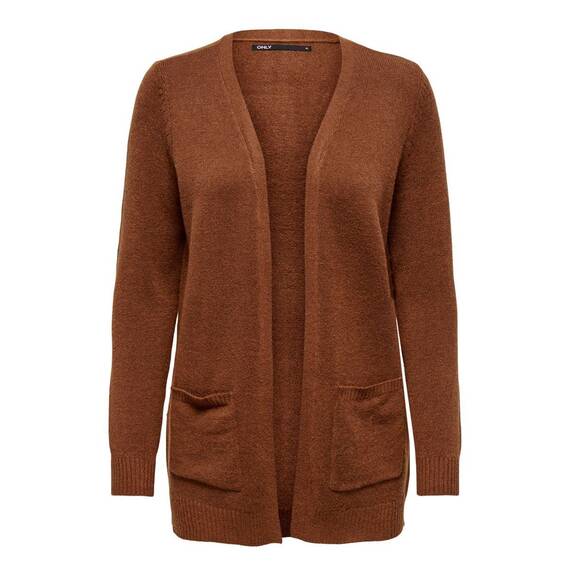 ONLY Damen Onllesly L/S Open Cardigan KNT Noos Strickjacke 15174274 ,Tortoise Shell/Detail:w. Melange ,XS