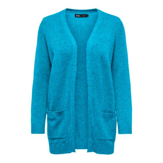 ONLY Damen Onllesly L/S Open Cardigan KNT Noos Strickjacke 15174274 ,Aquarius/Detail:melange ,S