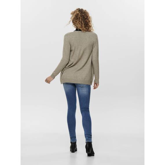 ONLY Damen Onllesly L/S Open Cardigan KNT Noos Strickjacke,Beige (Beige/W. Melange),XS