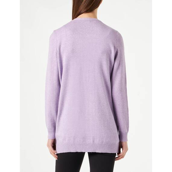 ONLY Damen Onllesly L/S Open Cardigan KNT Noos Strickjacke 15174274,Dewberry/Detail:Melange,XS
