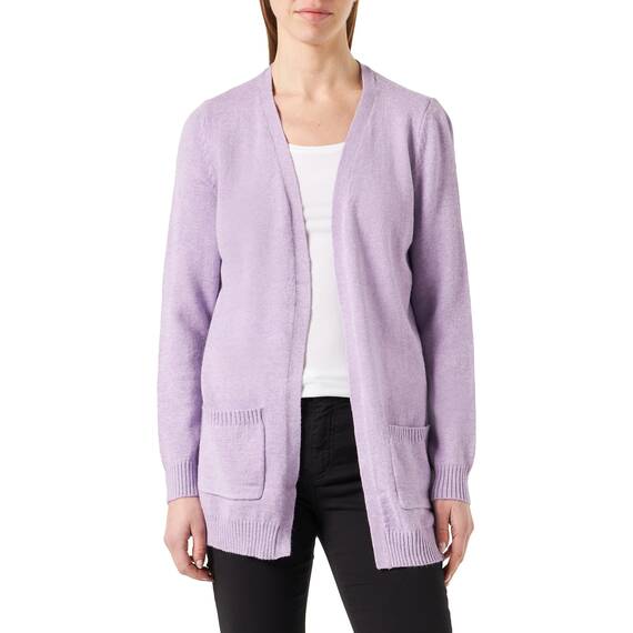 ONLY Damen Onllesly L/S Open Cardigan KNT Noos Strickjacke 15174274,Dewberry/Detail:Melange,S