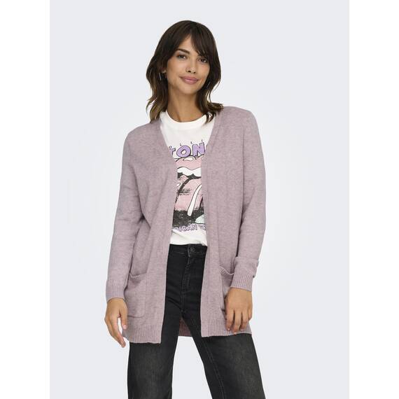 ONLY Damen Onllesly L/S Open Cardigan KNT Noos Strickjacke 15174274 ,Violet Ice ,S
