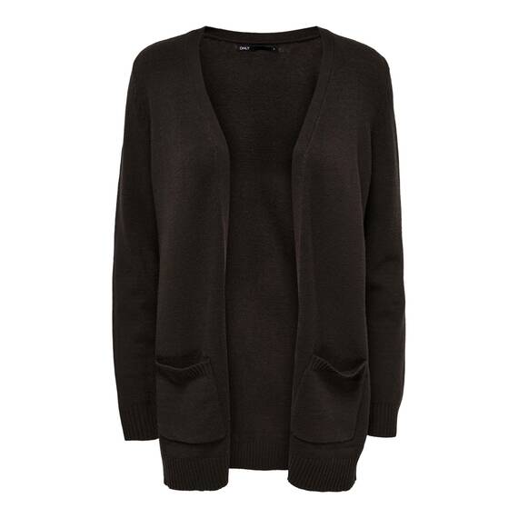 ONLY Damen Onllesly L/S Open Cardigan KNT Noos Strickjacke 15174274 ,Black Coffee ,XXS