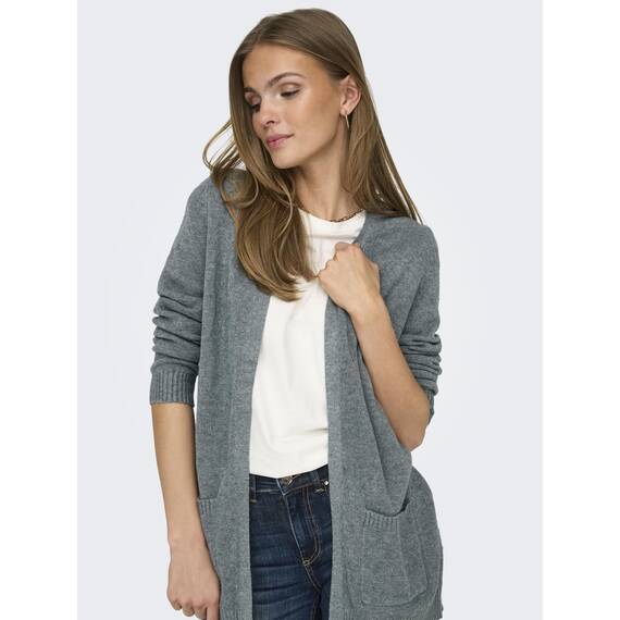ONLY Damen Onllesly L/S Open Cardigan KNT Noos Strickjacke 15174274,Scarab/Detail:Melange,XS