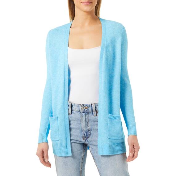 ONLY Damen Onllesly L/S Open Cardigan KNT Noos Strickjacke 15174274 ,Aquarius/Detail:melange ,S