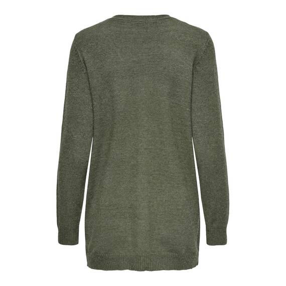 ONLY Damen Lange Strickjacke mit Taschen Stretch Casual Langarm ONLLESLY Open Cardigan Noos Gerippt, Farben:Grün, Größe:XS