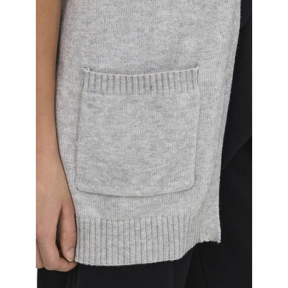 ONLY Damen Onllesly L/S Open Cardigan KNT Noos Strickjacke 15174274,Light Grey Melange,XS