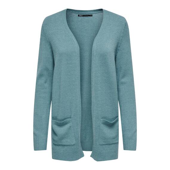 ONLY Damen Onllesly L/S Open Cardigan KNT Noos Strickjacke 15174274 ,Storm Blue/Detail:melange ,XS