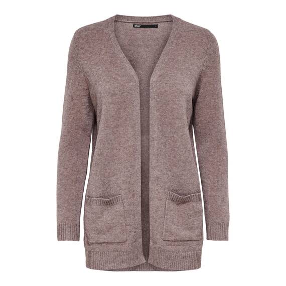ONLY Damen Onllesly L/S Open Cardigan KNT Noos Strickjacke 15174274,Rose Browndetail:w. Melange,XS