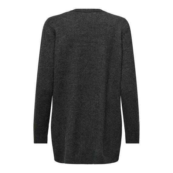 ONLY Damen Onllesly L/S Open Cardigan KNT Noos Strickjacke 15174274 ,Dark Grey Melange/Detail:w. Melange ,S
