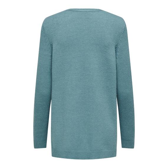 ONLY Damen Onllesly L/S Open Cardigan KNT Noos Strickjacke 15174274 ,Storm Blue/Detail:melange ,XS