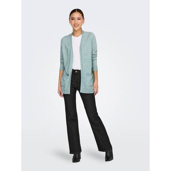 ONLY Damen Onllesly L/S Open Cardigan KNT Noos Strickjacke 15174274 ,Gray Mist ,M