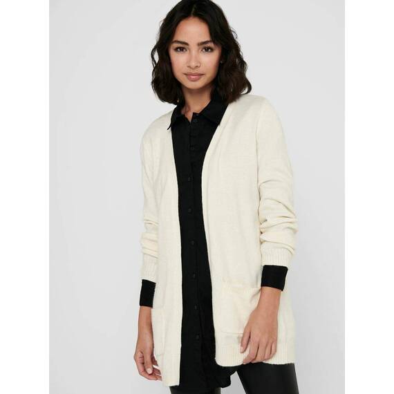 ONLY Damen Onllesly L/S Open Cardigan KNT Noos Strickjacke 15174274,Whitecap Gray/Detail:w. Melange,S
