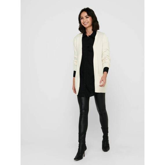 ONLY Damen Onllesly L/S Open Cardigan KNT Noos Strickjacke 15174274,Whitecap Gray/Detail:w. Melange,S