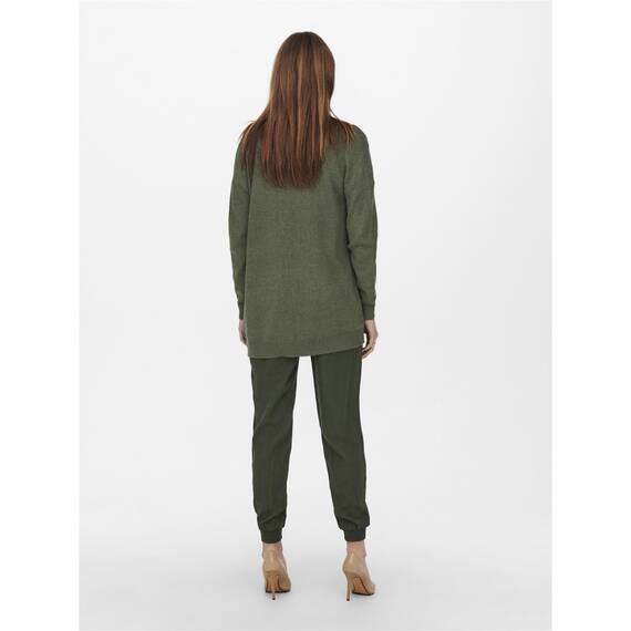 ONLY Damen Lange Strickjacke mit Taschen Stretch Casual Langarm ONLLESLY Open Cardigan Noos Gerippt, Farben:Grün, Größe:S