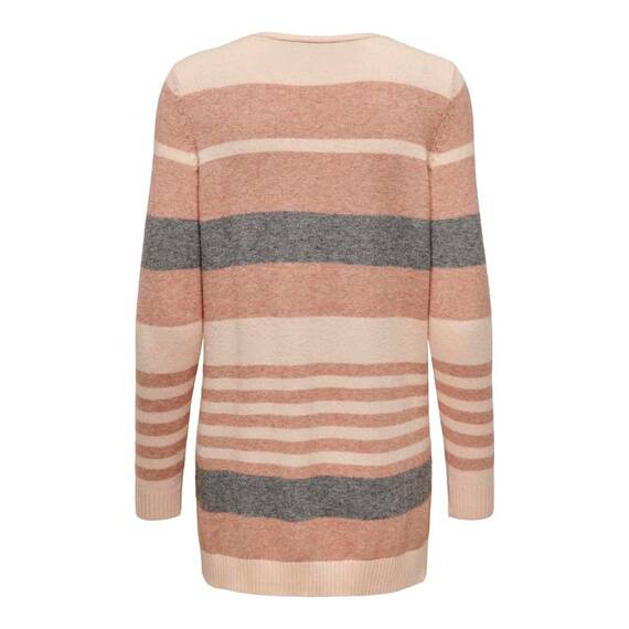 ONLY Damen Onllesly L/S Open Cardigan KNT Noos Strickjacke 15174274,Cloud Pink/Stripes:w. Misty Rose/MGM,M