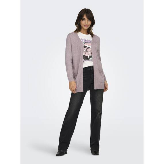 ONLY Damen Onllesly L/S Open Cardigan KNT Noos Strickjacke 15174274 ,Violet Ice ,M