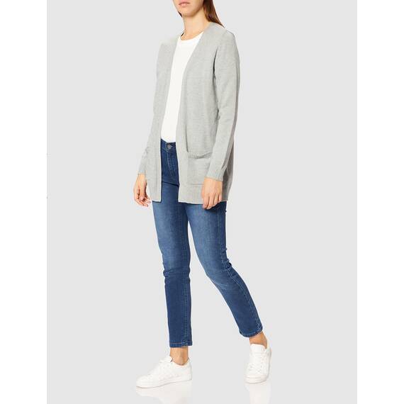 ONLY Damen Onllesly L/S Open Cardigan KNT Noos Strickjacke 15174274,Light Grey Melange,M