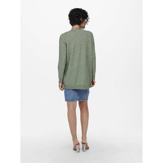 ONLY Damen Onllesly L/S Open Cardigan KNT Noos Strickjacke,Basil/Detail:w. Melange,M