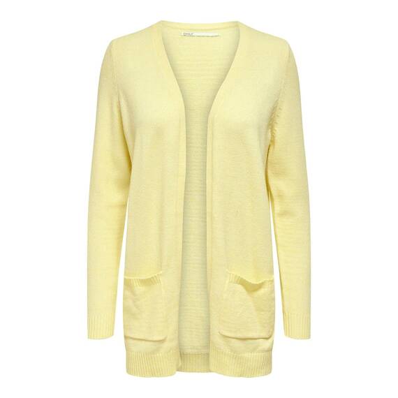 ONLY Damen Onllesly L/S Open Cardigan KNT Noos Strickjacke 15174274 ,Pastel Yellow ,M