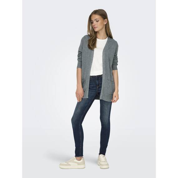 ONLY Damen Onllesly L/S Open Cardigan KNT Noos Strickjacke 15174274,Scarab/Detail:Melange,M