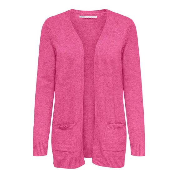 ONLY Damen Onllesly L/S Open Cardigan KNT Noos Strickjacke 15174274 ,Carmine Rose/Melange ,M