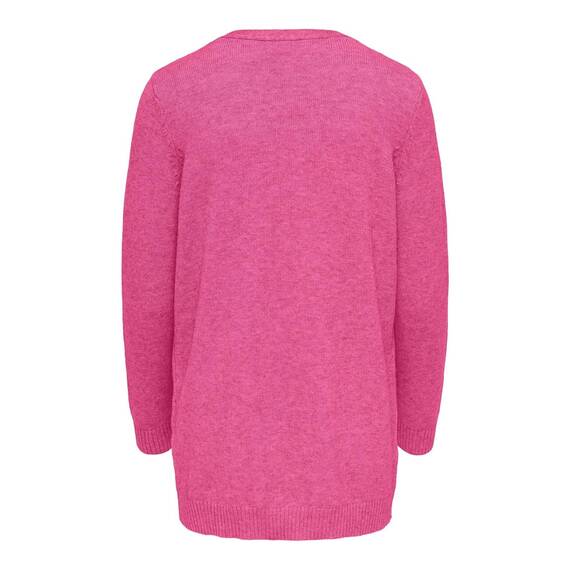 ONLY Damen Onllesly L/S Open Cardigan KNT Noos Strickjacke 15174274 ,Carmine Rose/Melange ,M