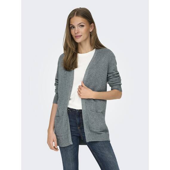 ONLY Damen Onllesly L/S Open Cardigan KNT Noos Strickjacke 15174274,Scarab/Detail:Melange,M