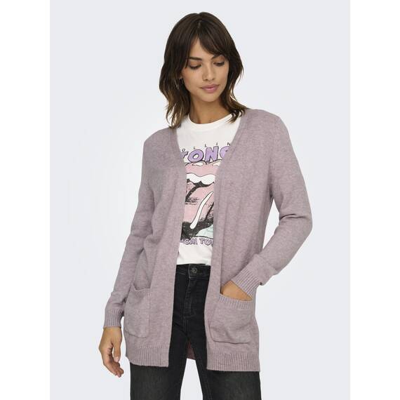 ONLY Damen Onllesly L/S Open Cardigan KNT Noos Strickjacke 15174274 ,Violet Ice ,M