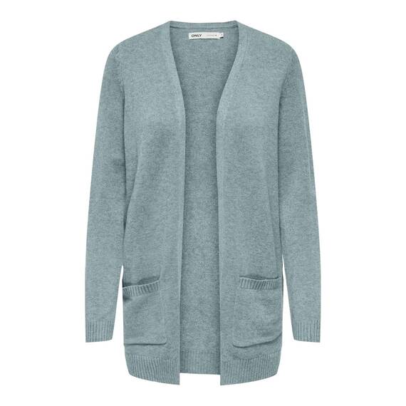 ONLY Damen Onllesly L/S Open Cardigan KNT Noos Strickjacke 15174274 ,Gray Mist ,M