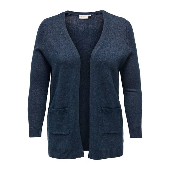 ONLY Damen Onllesly L/S Open Cardigan KNT Noos Strickjacke 15219653 ,Maritime Blue/Detail:melange ,S Große Größen